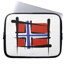 Bandera del cepillo de Noruega Fundas Ordendadores