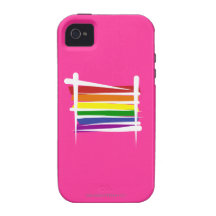 Bandera del cepillo del orgullo gay del arco iris iPhone 4 fundas