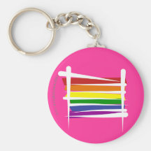 Bandera del cepillo del orgullo gay del arco iris llaveros