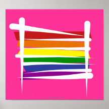 Bandera del cepillo del orgullo gay del arco iris posters