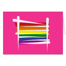 Bandera del cepillo del orgullo gay del arco iris tarjeta