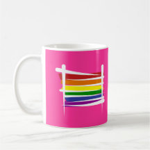 Bandera del cepillo del orgullo gay del arco iris taza de café
