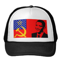 Bandera del comunista de Obama Gorros