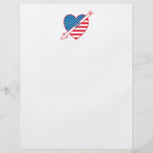 Bandera del corazón del patriota del golf tarjeton