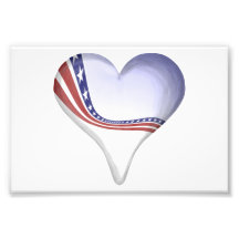 Bandera del corazón impresiones fotográficas