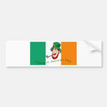 Bandera del día de St Patrick feliz Etiqueta De Parachoque
