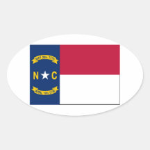 Bandera del estado de Carolina del Norte Calcomanía De Ovaladas