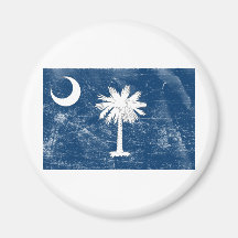 Bandera del estado de Carolina del Sur (apenada) Imán De Frigorífico