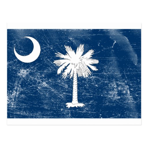 Bandera del estado de Carolina del Sur (apenada) Postal