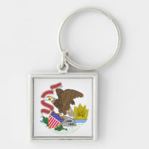 Bandera del estado de Illinois Llaveros Personalizados