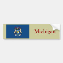 Bandera del estado de Michigan Etiqueta De Parachoque