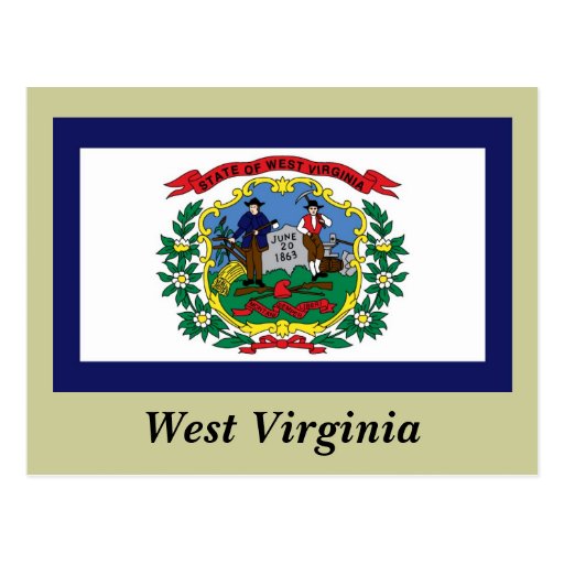 Bandera del estado de Virginia Occidental Postal Zazzle