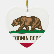 Bandera del estado del oso de la república de Cali Ornamento Para Arbol De Navidad