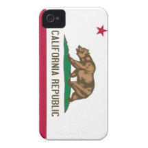 Bandera del estado del oso de la república de Cali iPhone 4 Case-Mate Carcasa