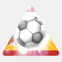 Bandera del fútbol de España Calcomanía De Triangulo