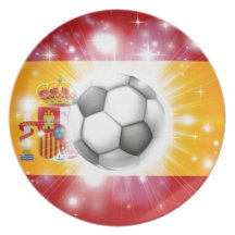 Bandera del fútbol de España Platos Para Fiestas