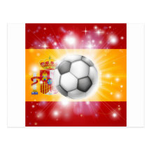 Bandera del fútbol de España Tarjeta Postal