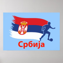 Bandera del fútbol de Serbia Impresiones