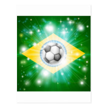 Bandera del fútbol del Brasil Tarjetas Postales
