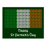 Bandera del irlandés del trébol tarjeta postal