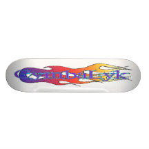 Bandera del logotipo de la llama de CymbaLyk Patin Personalizado