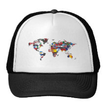 bandera del mundo del mapa gorras