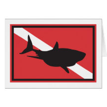 Bandera del salto del tiburón tarjetas