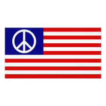 Bandera del signo de la paz de los E.E.U.U. Estado Arte Fotografico