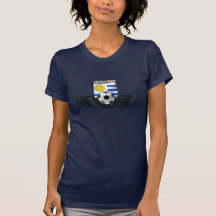 Bandera del Uruguayan del emblema del fútbol del f Camiseta