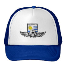 Bandera del Uruguayan del emblema del fútbol del f Gorras