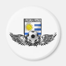 Bandera del Uruguayan del emblema del fútbol del f Imán Para Frigorífico