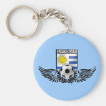 Bandera del Uruguayan del emblema del fútbol del f Llavero Personalizado