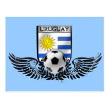 Bandera del Uruguayan del emblema del fútbol del f Tarjeta Postal