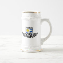 Bandera del Uruguayan del emblema del fútbol del f Tazas
