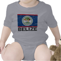Bandera del vintage de Belice Camisetas