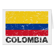 Bandera del vintage de Colombia Felicitacion