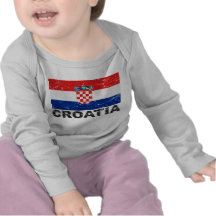 Bandera del vintage de Croacia Camisetas