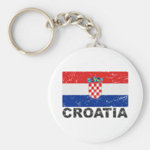 Bandera del vintage de Croacia Llavero
