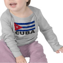 Bandera del vintage de Cuba Camisetas