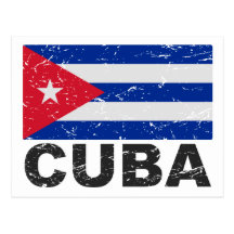 Bandera del vintage de Cuba Postal