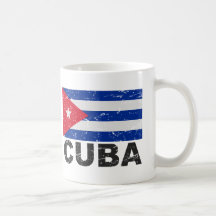 Bandera del vintage de Cuba Taza De Café