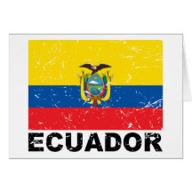 Bandera del vintage de Ecuador Tarjetón