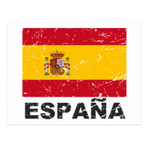 Bandera del vintage de España Postal