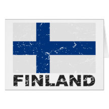 Bandera del vintage de Finlandia Tarjeta