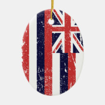 BANDERA DEL VINTAGE DE HAWAII ADORNO DE NAVIDAD