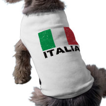 Bandera del vintage de Italia Camiseta De Perro