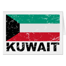 Bandera del vintage de Kuwait Felicitacion