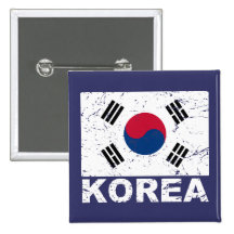 Bandera del vintage de la Corea del Sur Pins