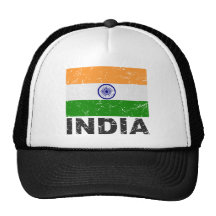 Bandera del vintage de la India Gorras