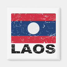 Bandera del vintage de Laos Imán Para Frigorífico